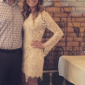 Love, Fire Scalloped Lace Mini Dress